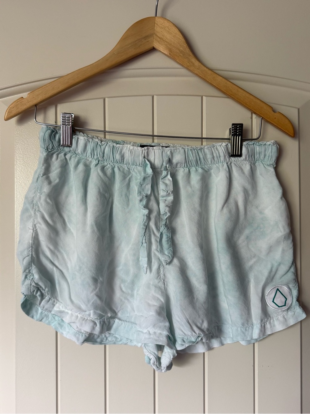 Volcom x Outer Banks Sarah Tie Dye Lounge Shorts Light Blue Netflix OBX Size S